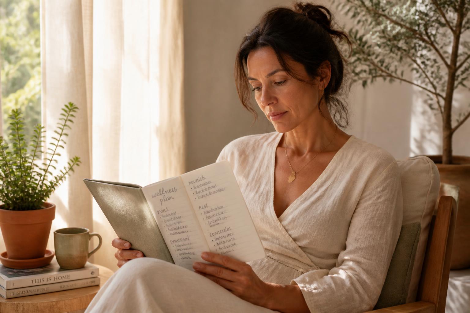 Katy Kennedy reviewing a personalized vitality plan with a client