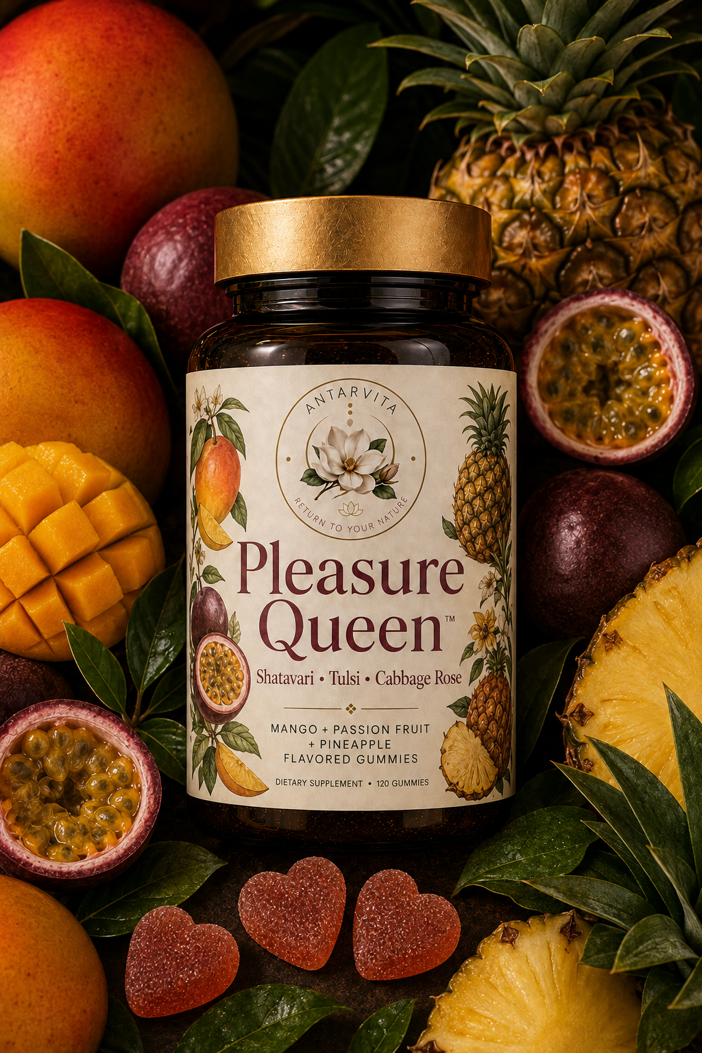 Pleasure Queen Mango · Passion Fruit · Pineapple flavor