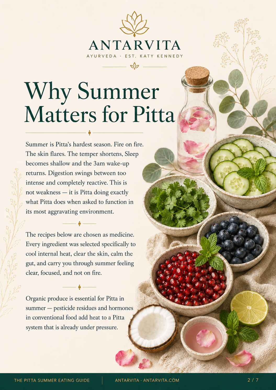 Pitta Summer Eating Guide cover